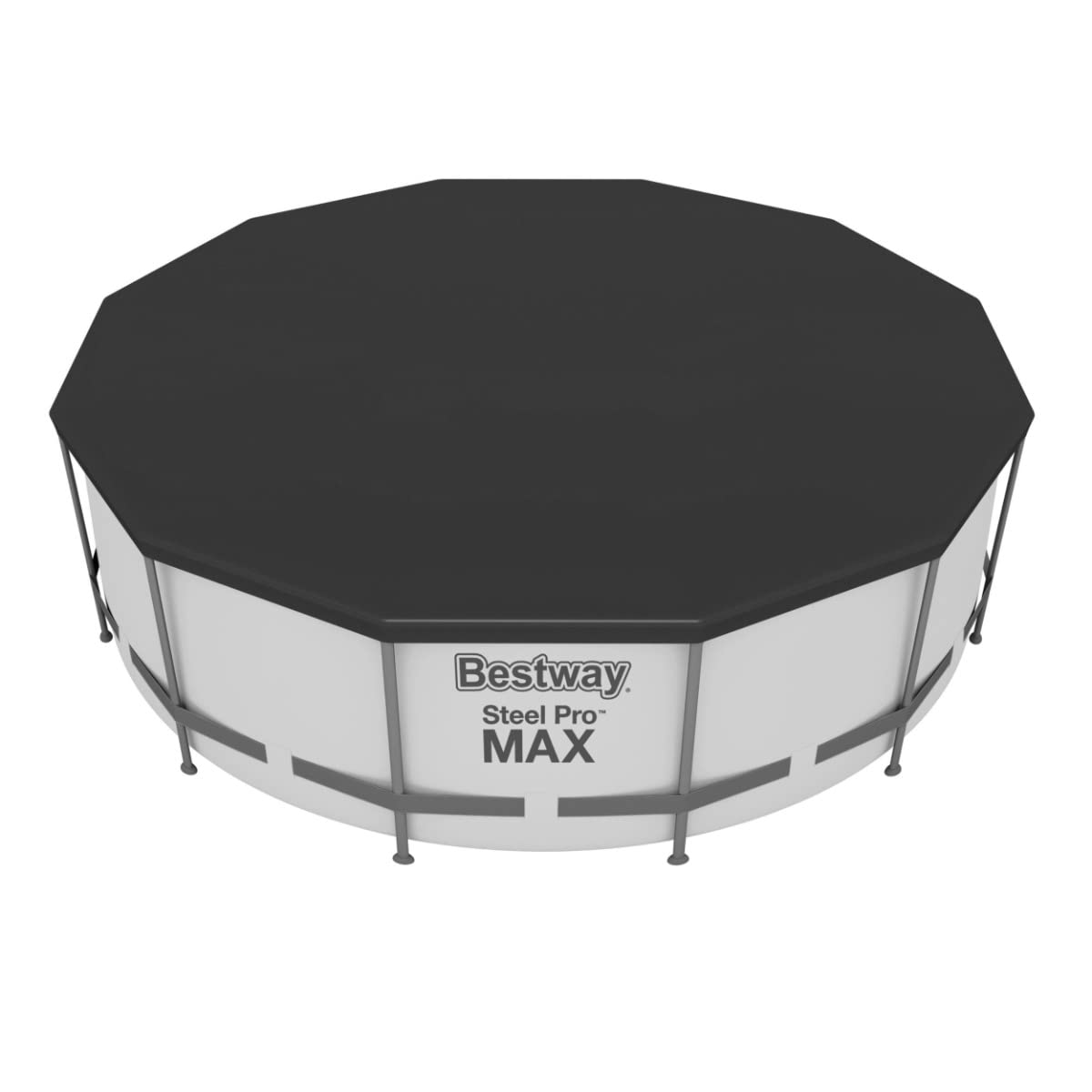 Bestway Steel Pro Max | Round Frame Swimming Pool with Filter Pump, Above Ground Frame Pools, Grey, 10β
