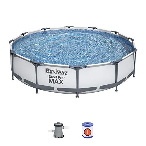Bestway Steel Pro Max | Round Frame Swimming Pool with Filter Pump, Above Ground Frame Pools, Grey, 10β
