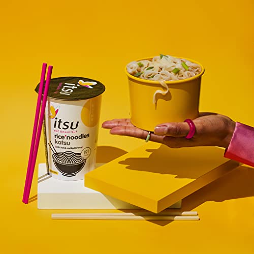 Itsu Chilli Miso Flavour Rice Noodles | Instant Rice Noodles Multipack Cup | 1 Count (Pack of 6) | Gluten - Free