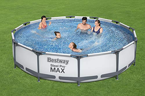 Bestway Steel Pro Max | Round Frame Swimming Pool with Filter Pump, Above Ground Frame Pools, Grey, 10β
