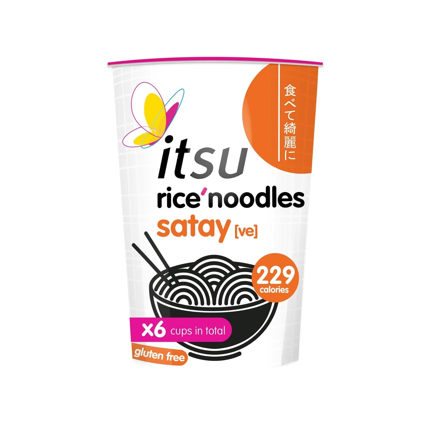 Itsu Chilli Miso Flavour Rice Noodles | Instant Rice Noodles Multipack Cup | 1 Count (Pack of 6) | Gluten - Free