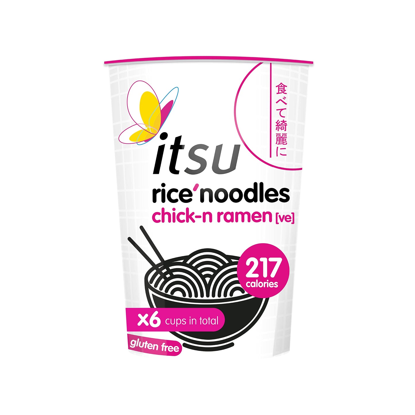 Itsu Chilli Miso Flavour Rice Noodles | Instant Rice Noodles Multipack Cup | 1 Count (Pack of 6) | Gluten - Free