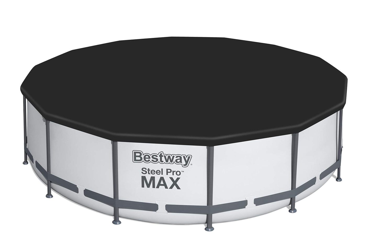 Bestway Steel Pro Max | Round Frame Swimming Pool with Filter Pump, Above Ground Frame Pools, Grey, 10β