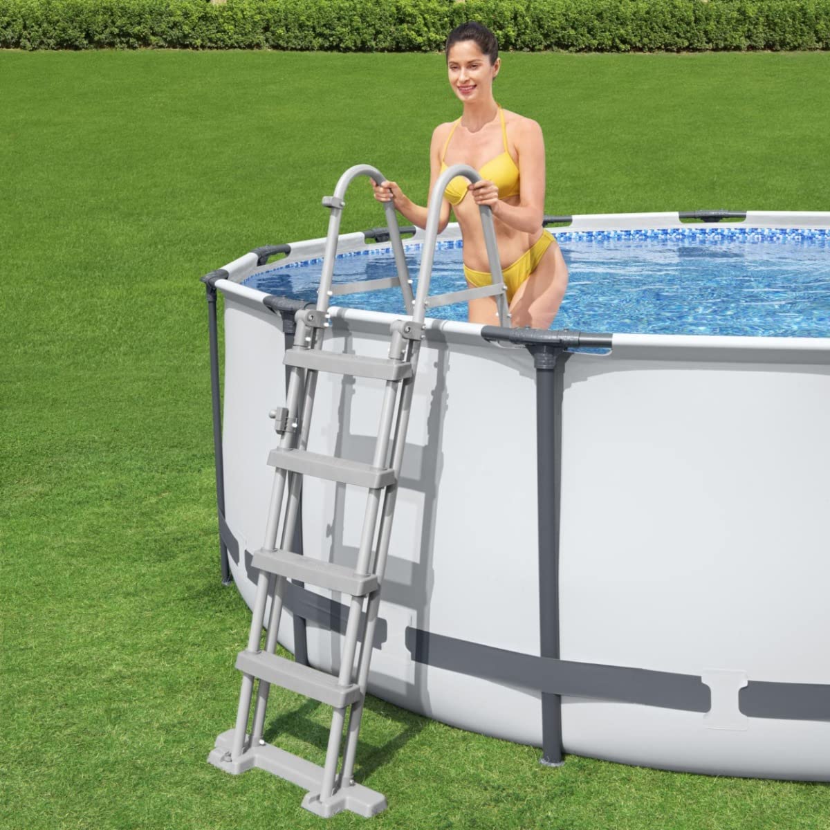 Bestway Steel Pro Max | Round Frame Swimming Pool with Filter Pump, Above Ground Frame Pools, Grey, 10β