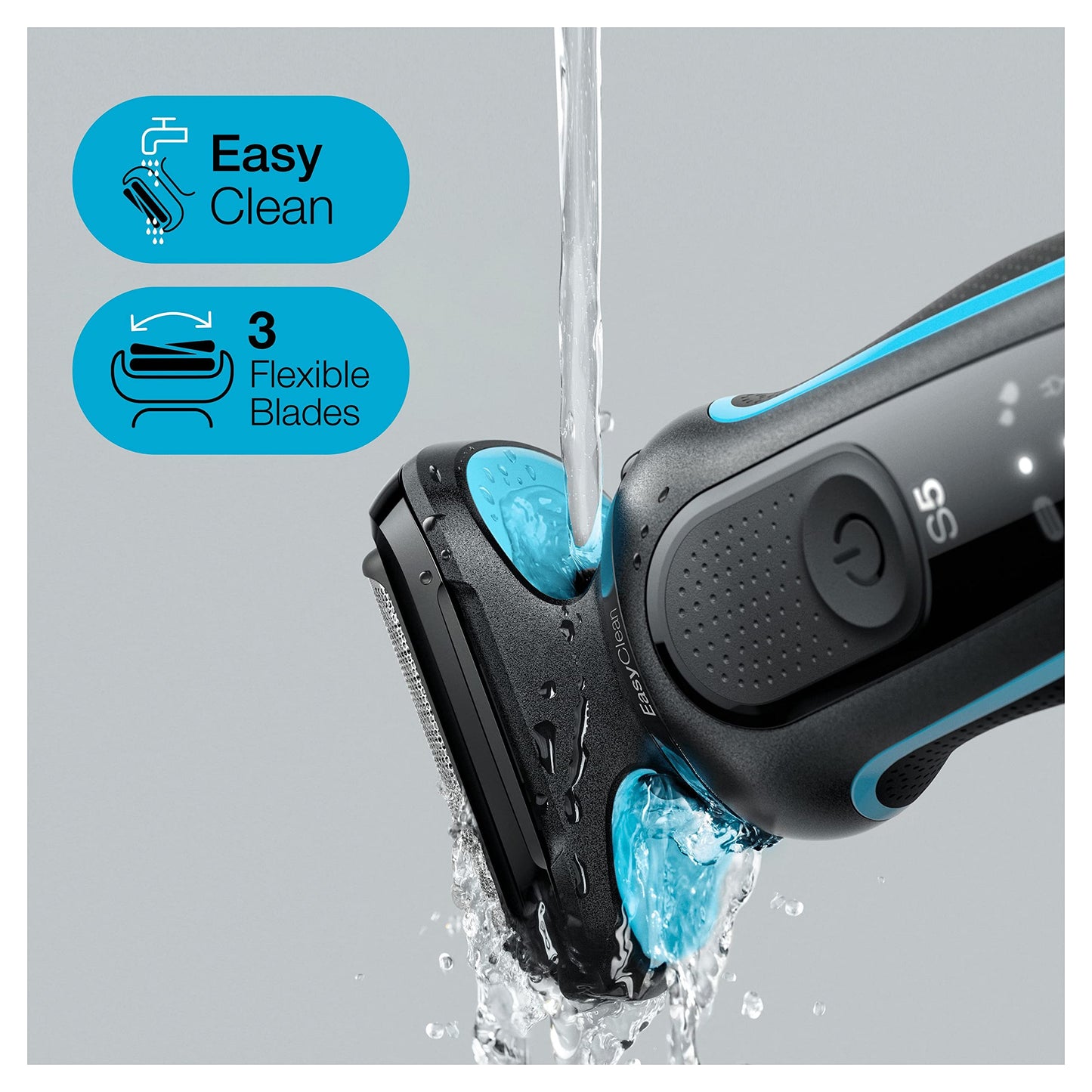 Braun Series 5 Electric Shaver Replacement Head, Easily Attach Your New Shaver Head, Compatible With All New Generation Series 5/6 Electric Shavers, 53B, Black