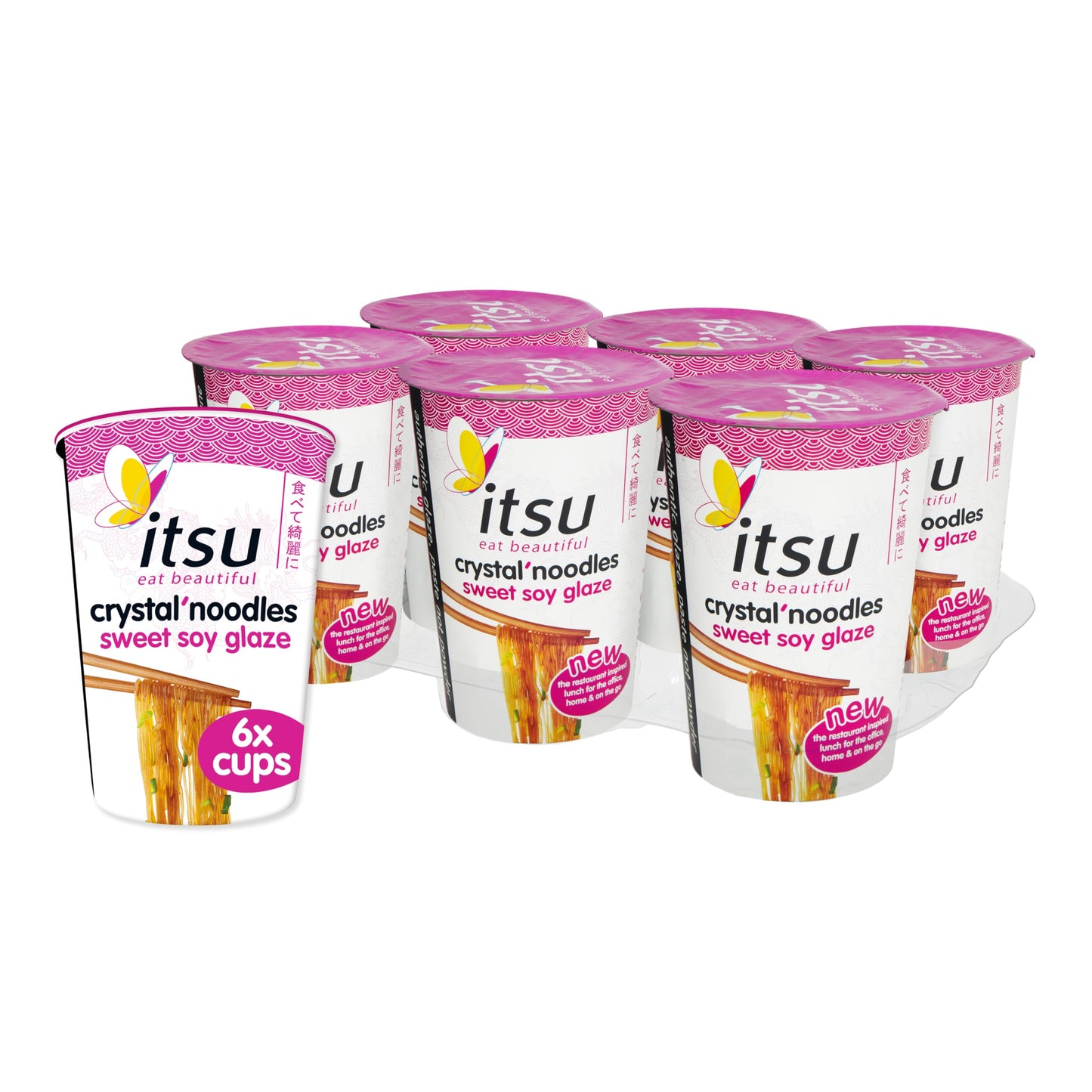 Itsu Chilli Miso Flavour Rice Noodles | Instant Rice Noodles Multipack Cup | 1 Count (Pack of 6) | Gluten - Free