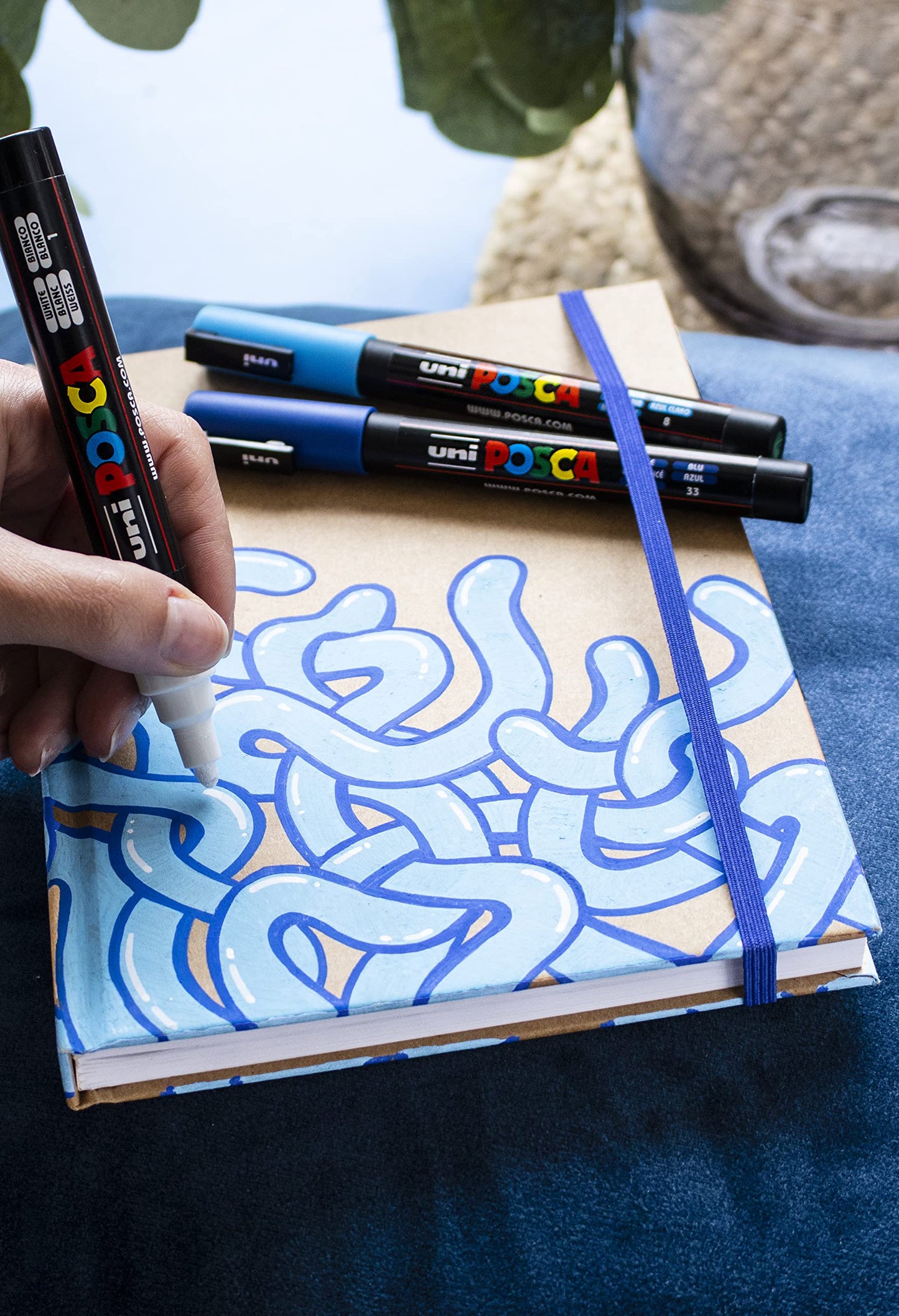 POSCA PC-1M Water Based Permanent Marker Paint Pens. Extra Fine Tip for Art & Crafts. Multi Surface Use On Wood Metal Paper Canvas Cardboard Glass Fabric Ceramic Rock Stone Pebble Porcelain. Set of 8