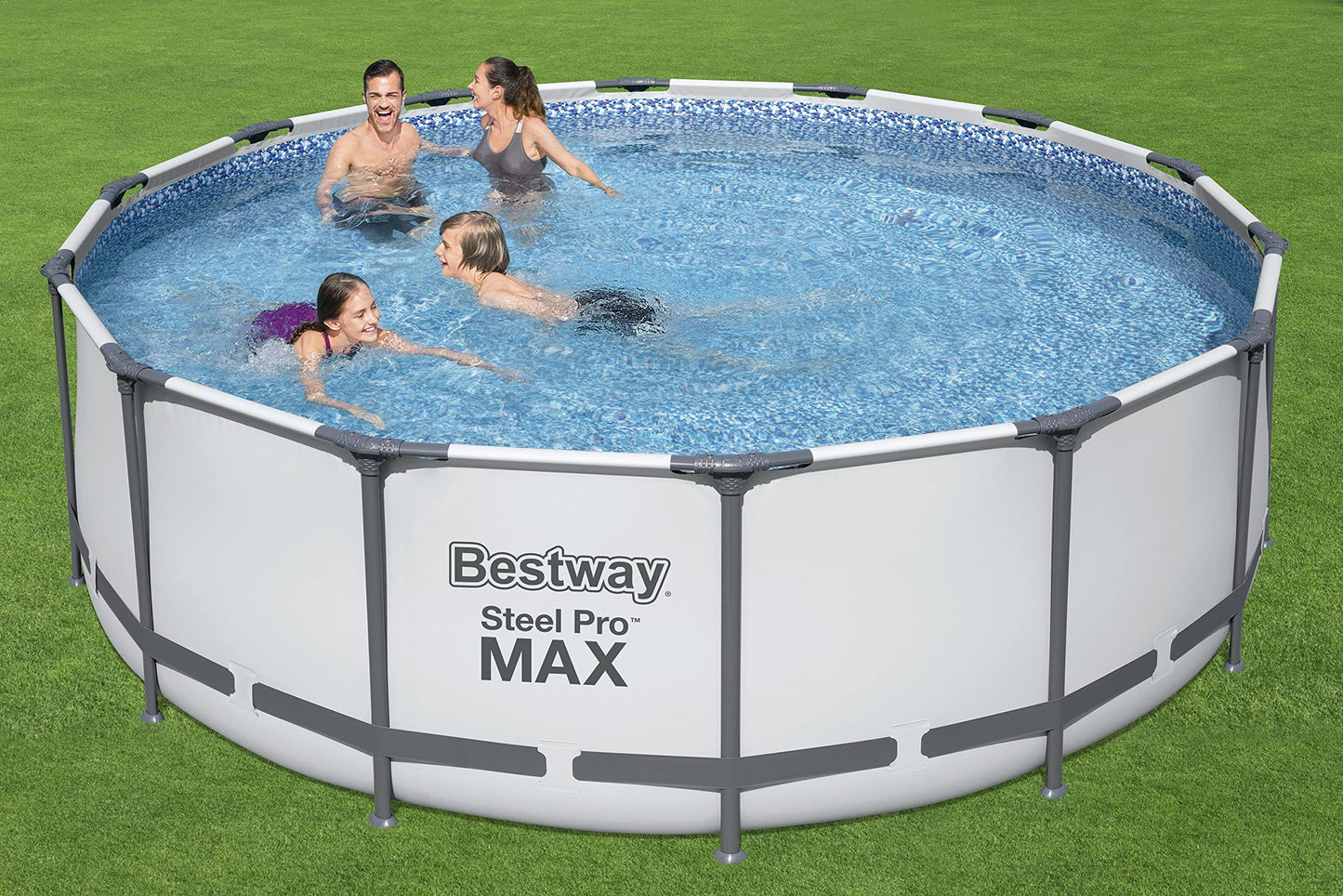 Bestway Steel Pro Max | Round Frame Swimming Pool with Filter Pump, Above Ground Frame Pools, Grey, 10β