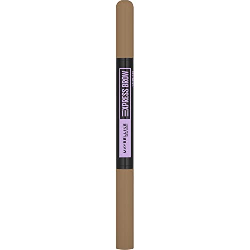 Maybelline New York Express Brow Duo Eyebrow Filling, Natural Looking 2-In-1 Pencil Pen + Filling Powder Dark Brown