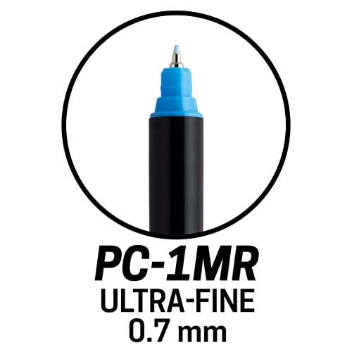 POSCA PC-1M Water Based Permanent Marker Paint Pens. Extra Fine Tip for Art & Crafts. Multi Surface Use On Wood Metal Paper Canvas Cardboard Glass Fabric Ceramic Rock Stone Pebble Porcelain. Set of 8