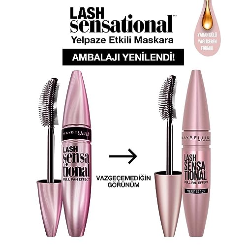Maybelline New York, Volume Mascara, Lash Sensational, Colour: Very Black, 9.5 mL