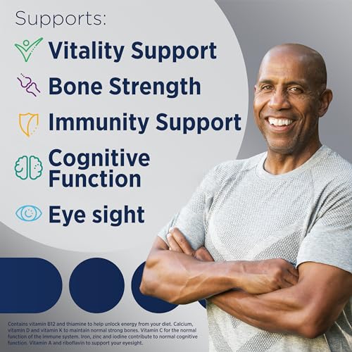 Centrum Advance 50+ Multivitamin Tablets for Men and Women, Vitamins with 24 Essential Nutrients including Vitamin C, D and Zinc, 60 ct (Packaging and Tablet colour may vary slightly)