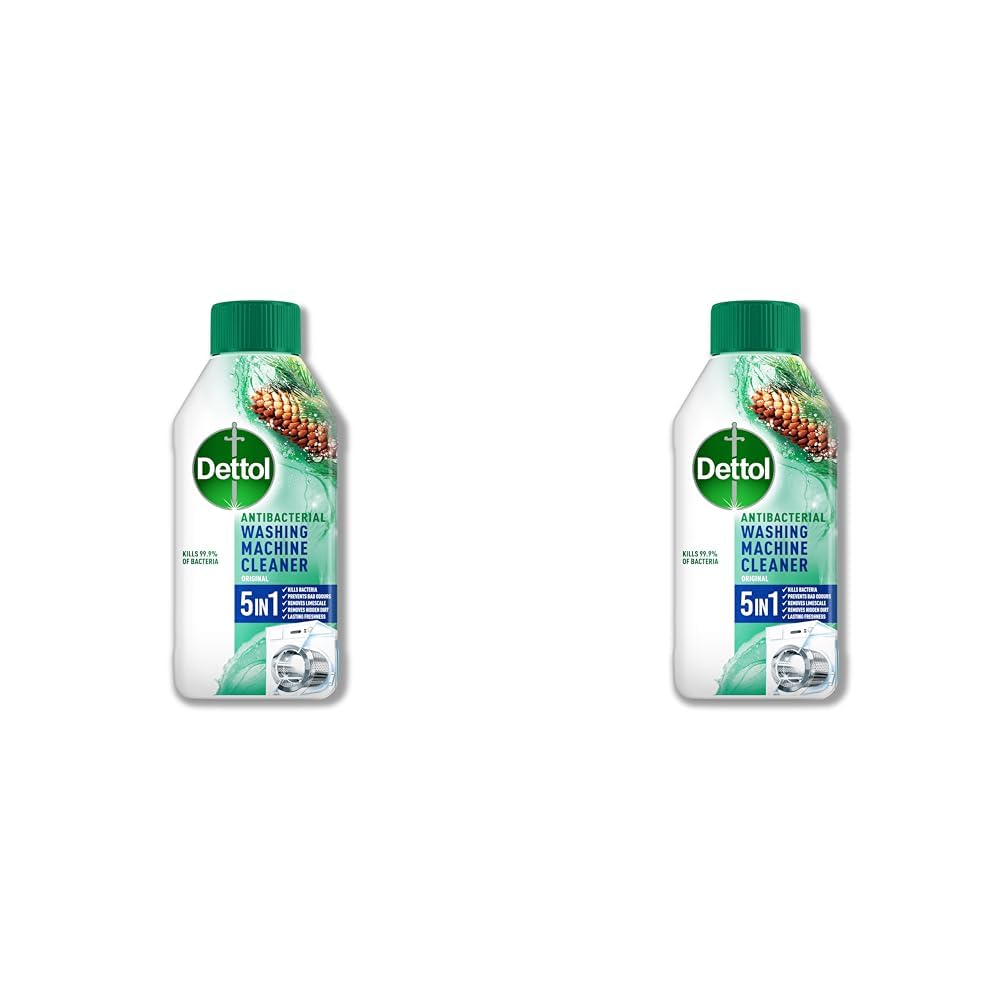 Dettol Washing Machine Cleaner, Original Fresh, 250ml, Laundry, Antibacterial, Disinfectant, Deep Clean Washing Machine, Removes Limescale Odours and Dirt, Descaler