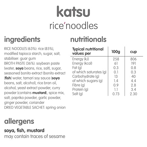 Itsu Chilli Miso Flavour Rice Noodles | Instant Rice Noodles Multipack Cup | 1 Count (Pack of 6) | Gluten - Free