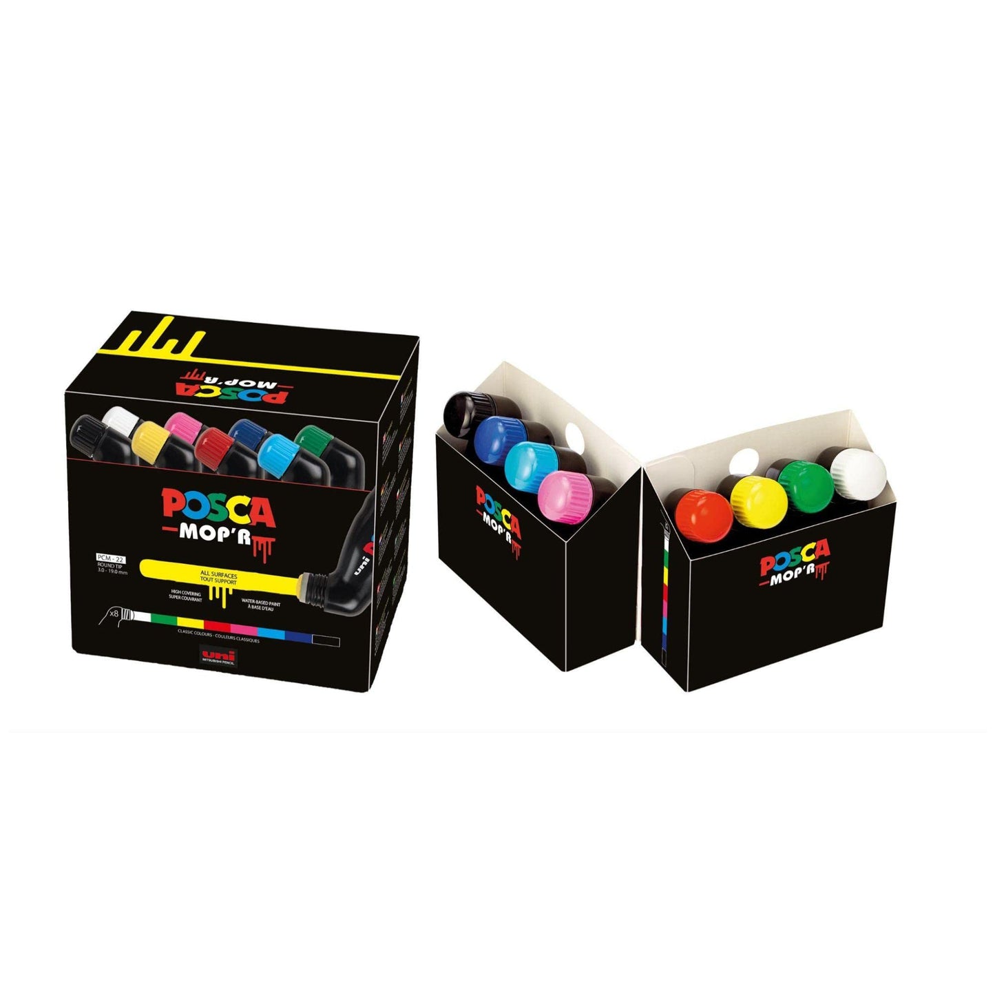 POSCA PC-1M Water Based Permanent Marker Paint Pens. Extra Fine Tip for Art & Crafts. Multi Surface Use On Wood Metal Paper Canvas Cardboard Glass Fabric Ceramic Rock Stone Pebble Porcelain. Set of 8
