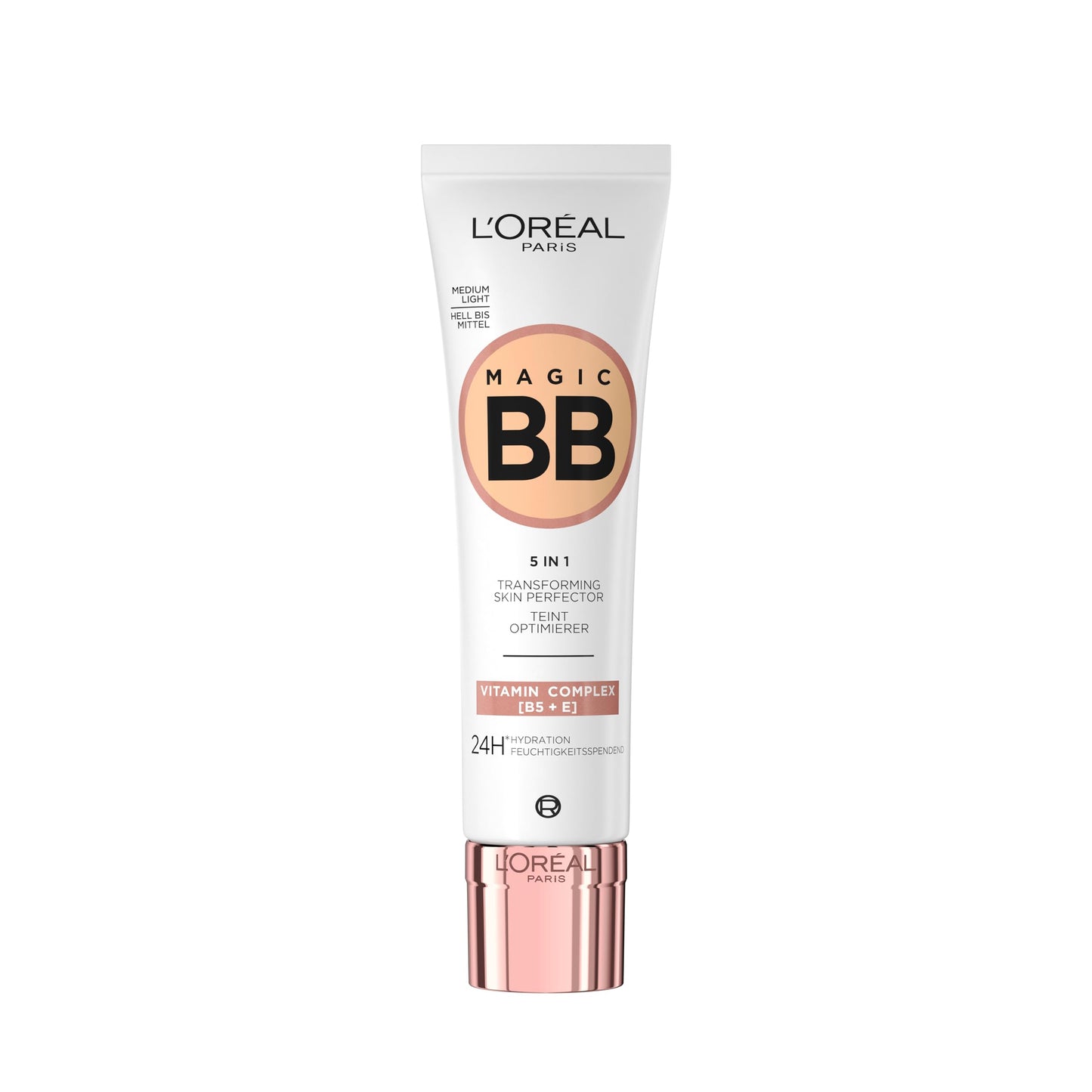L'Oréal Paris Magic BB Cream with SPF 20, 5-in-1 Skin Tint with Vitamin B5 and Vitamin E, Lightweight Hydrating Formula Adapts to Skin Tone for a Natural Glowy Finish, 30 ml, Shade: 04 Medium