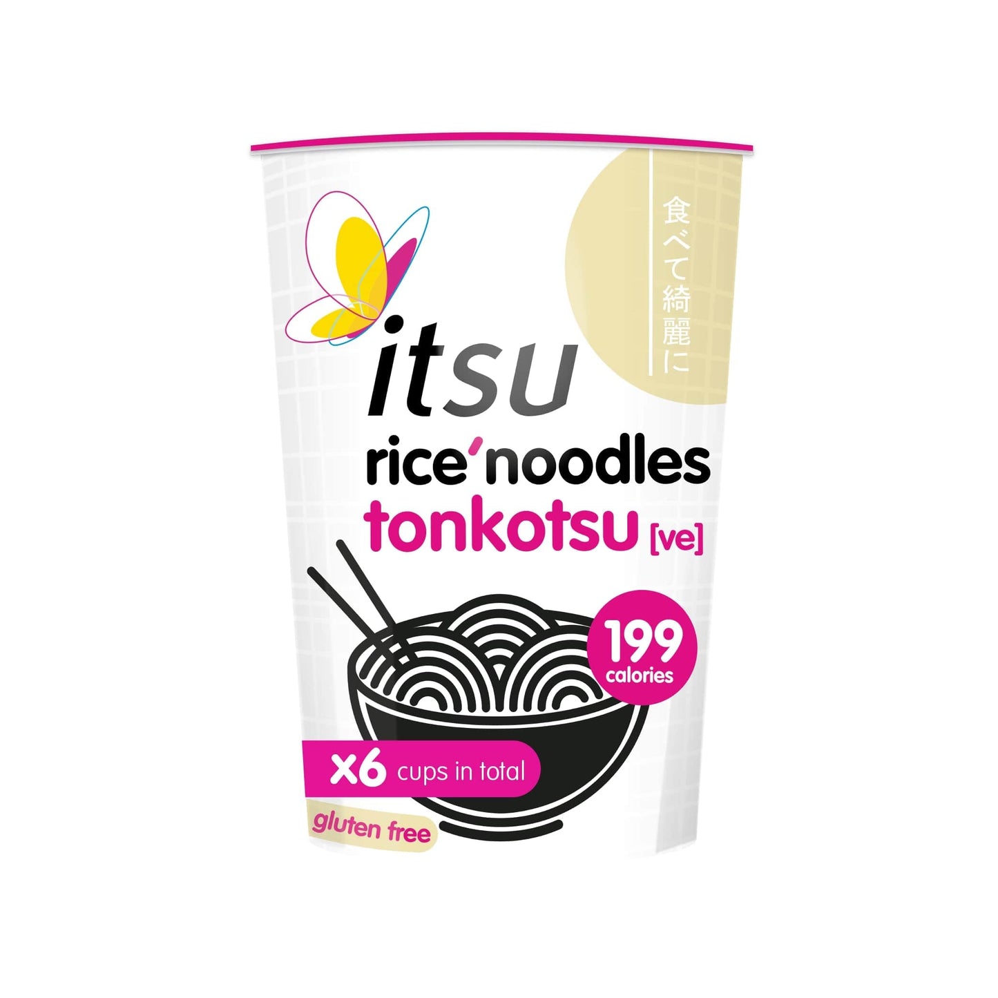 Itsu Chilli Miso Flavour Rice Noodles | Instant Rice Noodles Multipack Cup | 1 Count (Pack of 6) | Gluten - Free