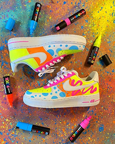 POSCA PC-1M Water Based Permanent Marker Paint Pens. Extra Fine Tip for Art & Crafts. Multi Surface Use On Wood Metal Paper Canvas Cardboard Glass Fabric Ceramic Rock Stone Pebble Porcelain. Set of 8