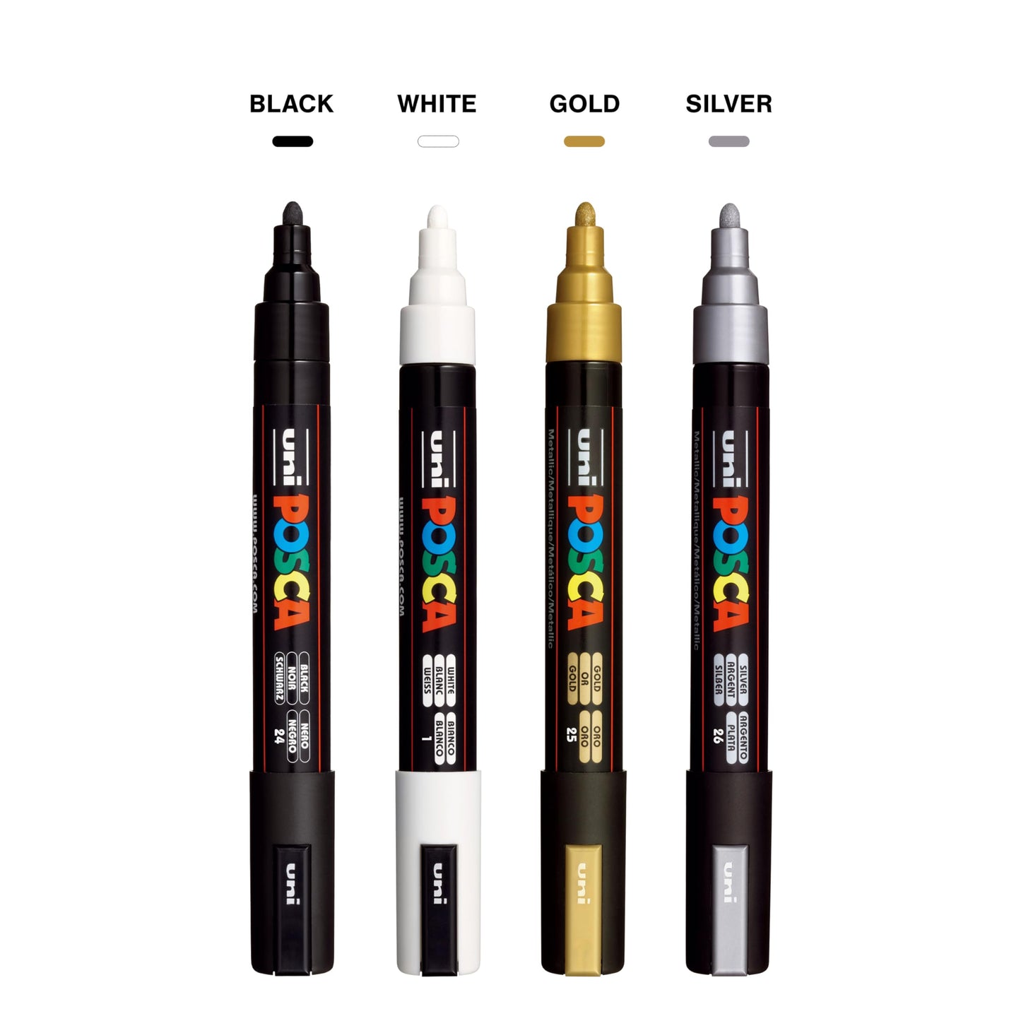 POSCA PC-1M Water Based Permanent Marker Paint Pens. Extra Fine Tip for Art & Crafts. Multi Surface Use On Wood Metal Paper Canvas Cardboard Glass Fabric Ceramic Rock Stone Pebble Porcelain. Set of 8