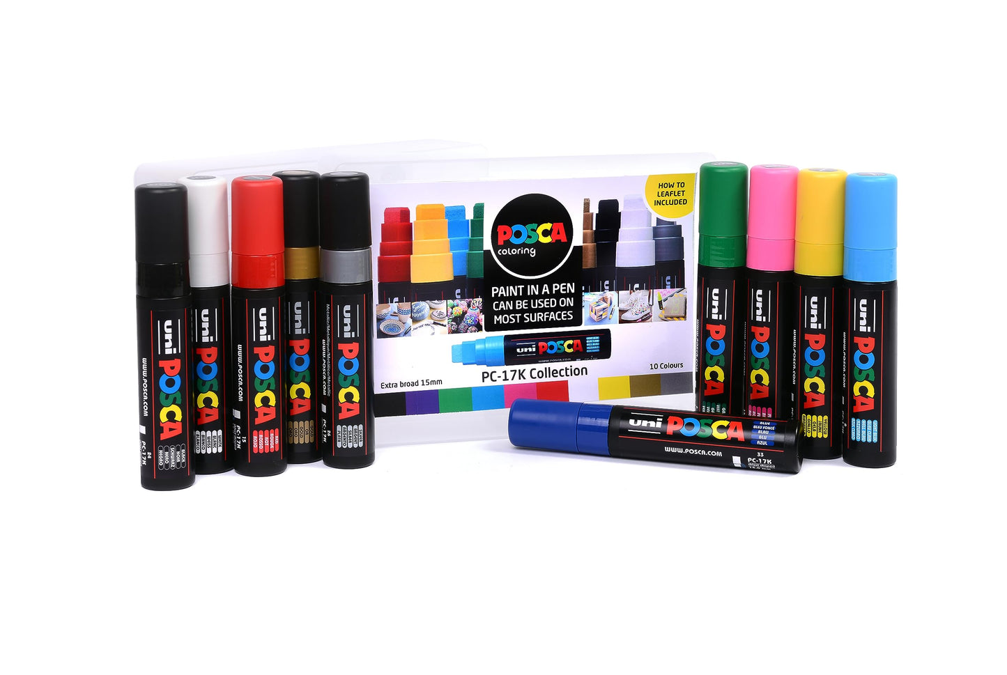 POSCA PC-1M Water Based Permanent Marker Paint Pens. Extra Fine Tip for Art & Crafts. Multi Surface Use On Wood Metal Paper Canvas Cardboard Glass Fabric Ceramic Rock Stone Pebble Porcelain. Set of 8