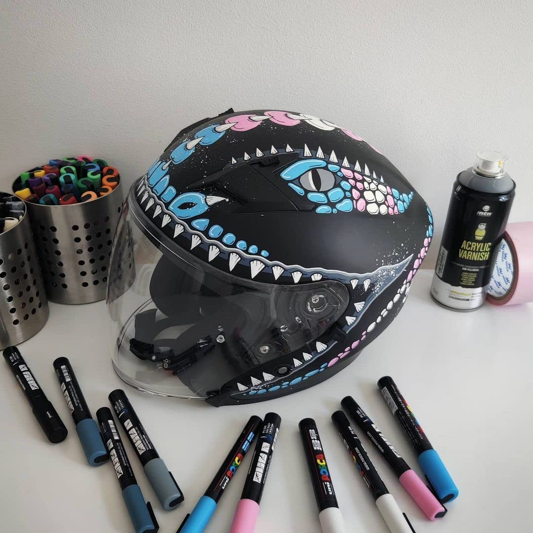 POSCA PC-1M Water Based Permanent Marker Paint Pens. Extra Fine Tip for Art & Crafts. Multi Surface Use On Wood Metal Paper Canvas Cardboard Glass Fabric Ceramic Rock Stone Pebble Porcelain. Set of 8
