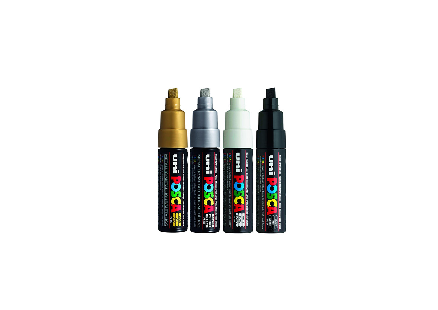POSCA PC-1M Water Based Permanent Marker Paint Pens. Extra Fine Tip for Art & Crafts. Multi Surface Use On Wood Metal Paper Canvas Cardboard Glass Fabric Ceramic Rock Stone Pebble Porcelain. Set of 8