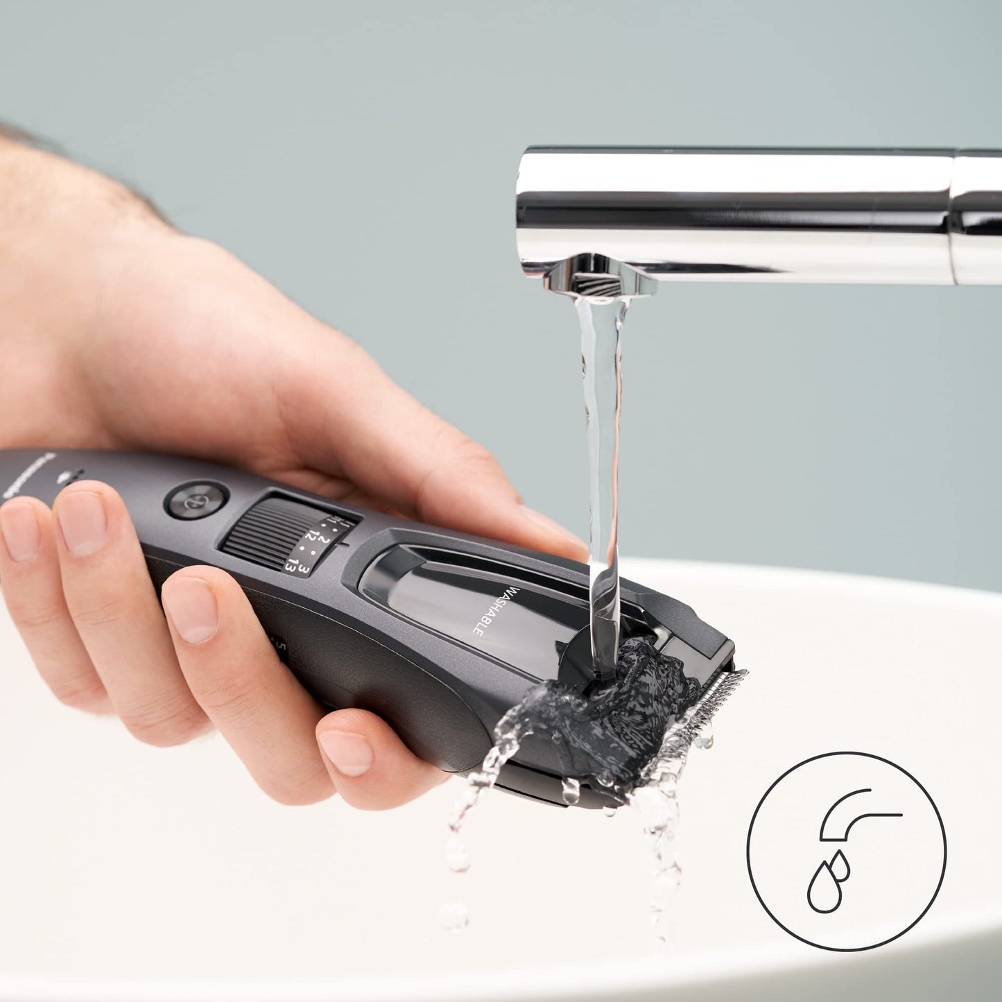 Panasonic ER-GB80 Wet & Dry Electric Beard, Hair and Body Trimmer for Men, 18 x 5.2 x 4.3 cm, Grey, 330 g