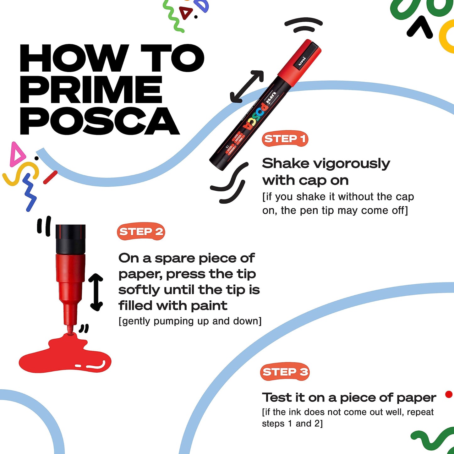 POSCA PC-1M Water Based Permanent Marker Paint Pens. Extra Fine Tip for Art & Crafts. Multi Surface Use On Wood Metal Paper Canvas Cardboard Glass Fabric Ceramic Rock Stone Pebble Porcelain. Set of 8