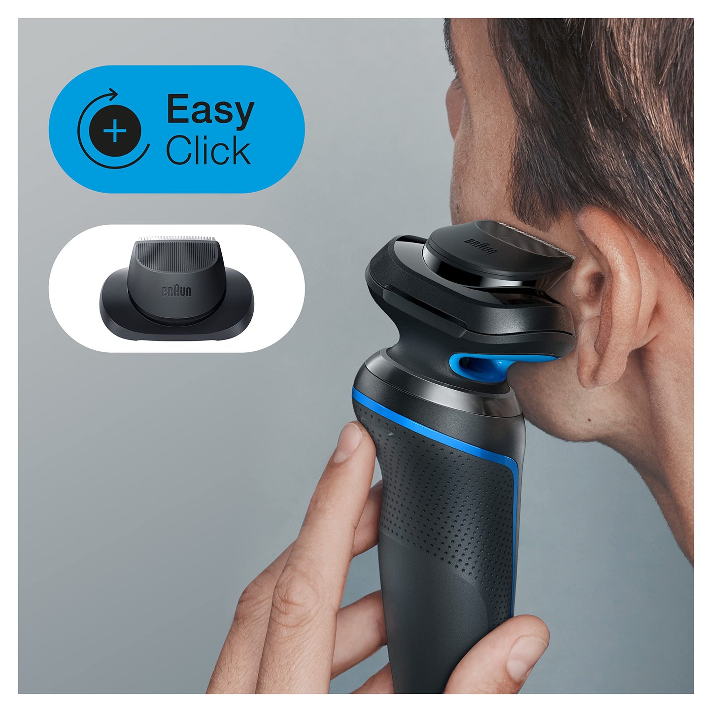 Braun Series 5 Electric Shaver Replacement Head, Easily Attach Your New Shaver Head, Compatible With All New Generation Series 5/6 Electric Shavers, 53B, Black