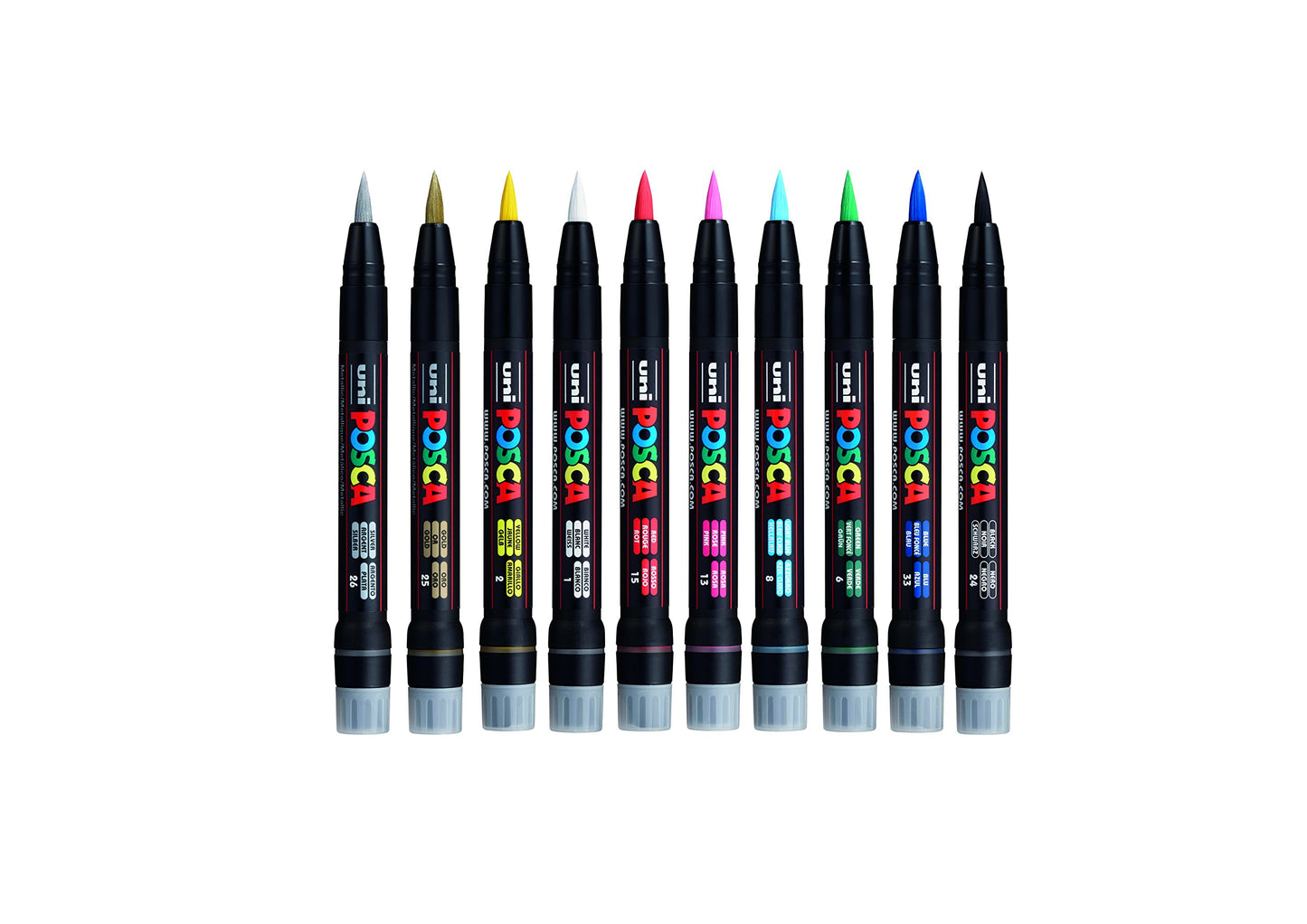 POSCA PC-1M Water Based Permanent Marker Paint Pens. Extra Fine Tip for Art & Crafts. Multi Surface Use On Wood Metal Paper Canvas Cardboard Glass Fabric Ceramic Rock Stone Pebble Porcelain. Set of 8
