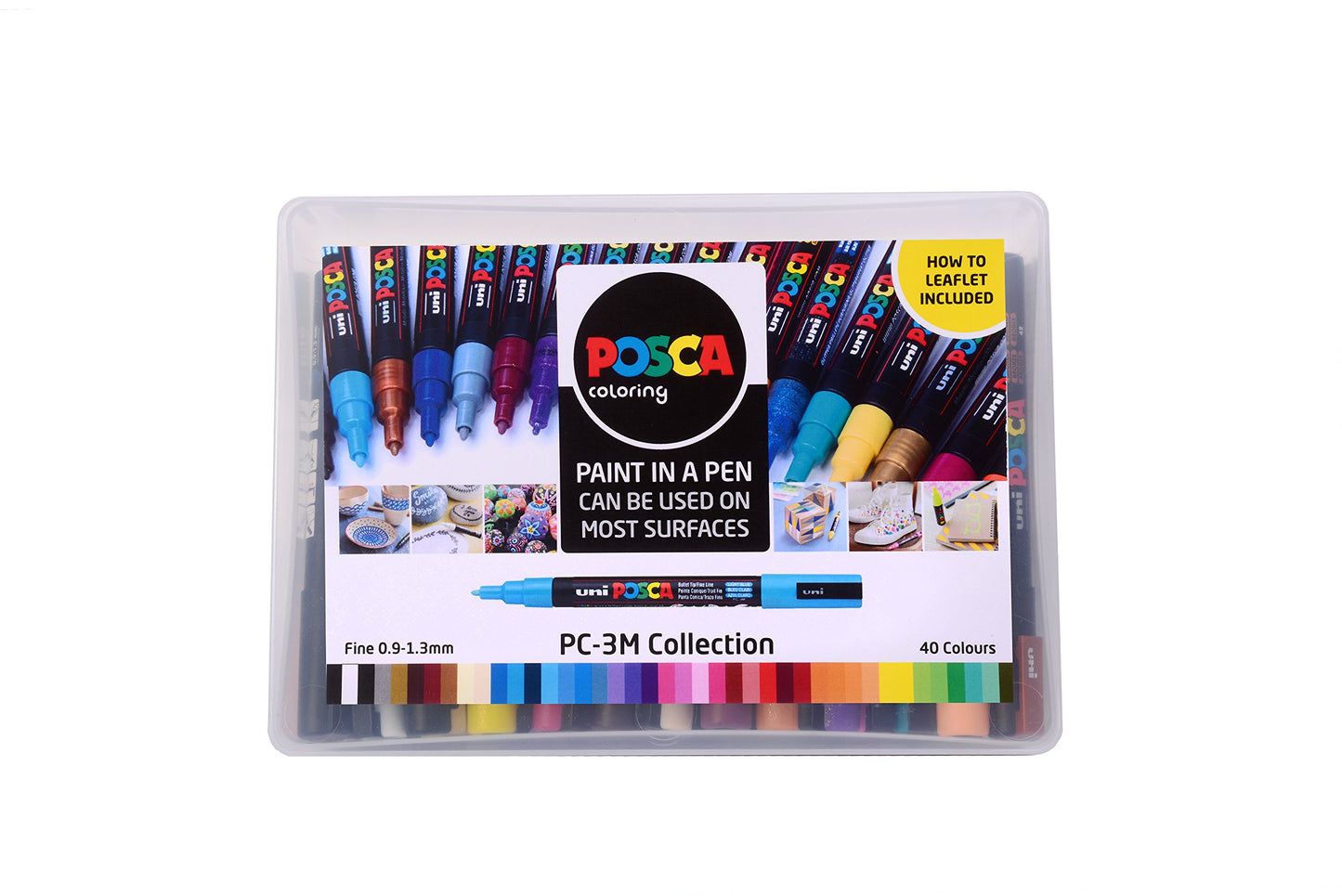 POSCA PC-1M Water Based Permanent Marker Paint Pens. Extra Fine Tip for Art & Crafts. Multi Surface Use On Wood Metal Paper Canvas Cardboard Glass Fabric Ceramic Rock Stone Pebble Porcelain. Set of 8
