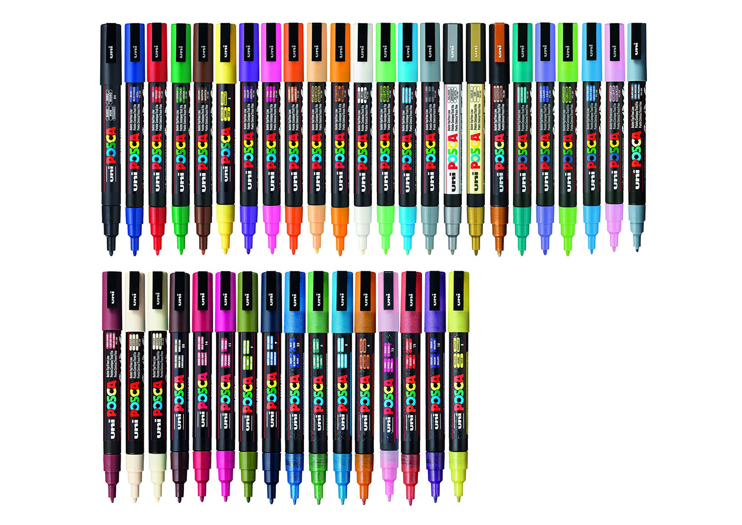 POSCA PC-1M Water Based Permanent Marker Paint Pens. Extra Fine Tip for Art & Crafts. Multi Surface Use On Wood Metal Paper Canvas Cardboard Glass Fabric Ceramic Rock Stone Pebble Porcelain. Set of 8